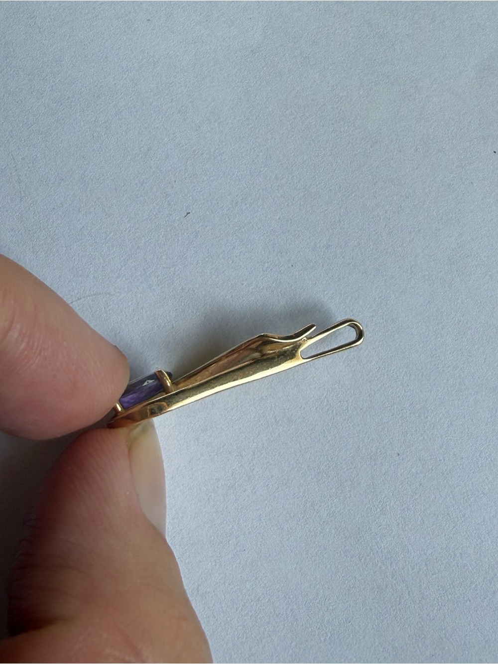 Vintage yellow gold tear drop pendant - Picture 4 of 5